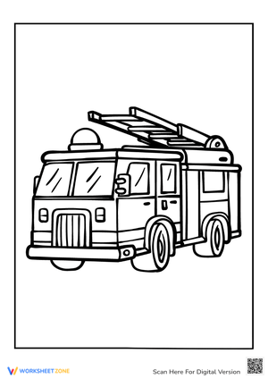 Fun Fire Truck Coloring Page for Children