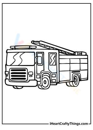 Fire Truck Illustration Worksheet