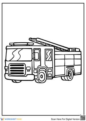 Fire Truck Illustration Worksheet