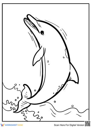 Dolphin Playing with the Wave Worksheet