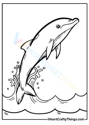 Lovely Dolphin Illustration Worksheet