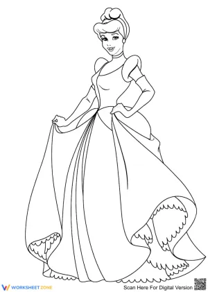 Cinderella Coloring Page for Kids