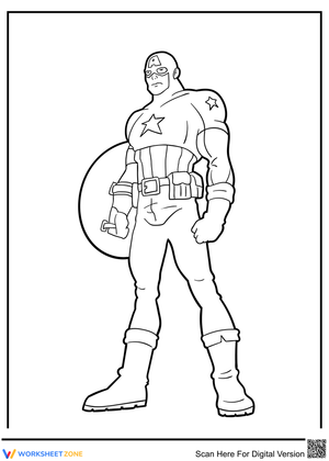 Captain America Superhero Coloring Page