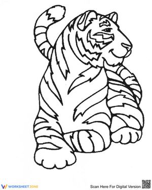 Smiling Tiger Illustration Worksheet