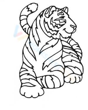 Smiling Tiger Illustration Worksheet