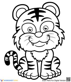 Baby Little Tiger Illustration Worksheet