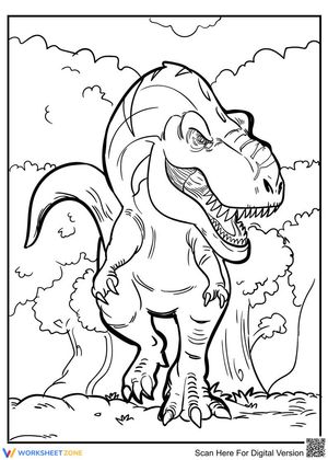 Scary T-Rex Illustration Worksheet