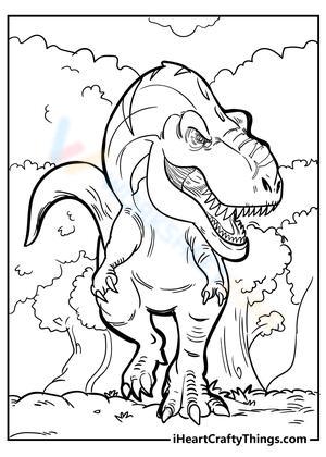 Scary T-Rex Illustration Worksheet