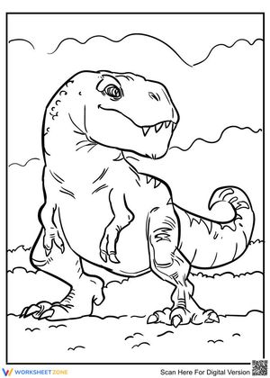 Calm Looking T-Rex Illustration Worksheet