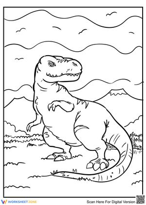 Relaxing T-Rex Illustration Worksheet