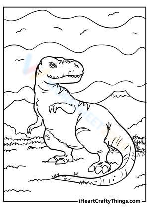 Relaxing T-Rex Illustration Worksheet