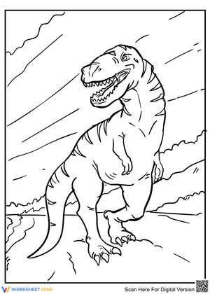 Intense Looking T-Rex Illustration Worksheet