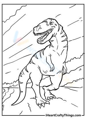 Intense Looking T-Rex Illustration Worksheet