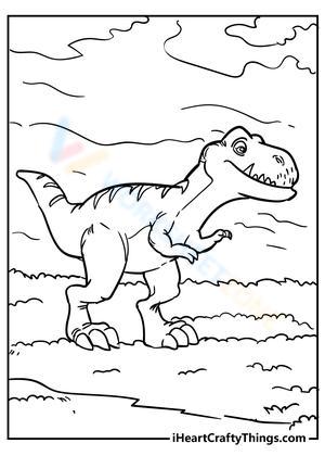 Friendly T-Rex Illustration Worksheet