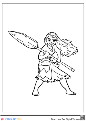 Ready to Fight Moana Illustration Worksheet