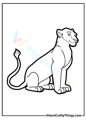 Cool Lion Illustration Worksheet