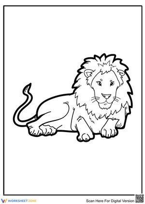 Strong Lion Illustration Worksheet