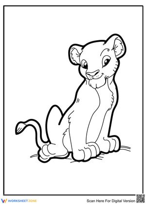 Adorable Lion Illustration Worksheet