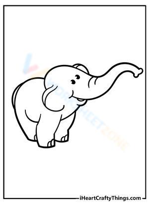 Happy Baby Elephant Worksheet