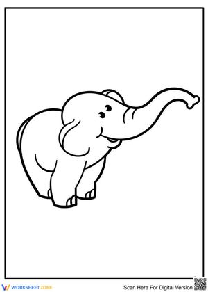 Happy Baby Elephant Worksheet
