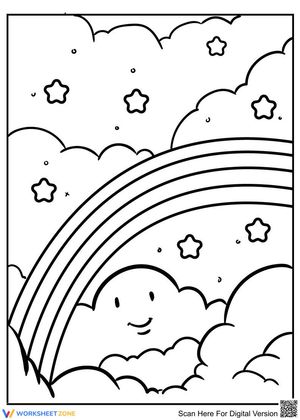 Rainbow in a starry night