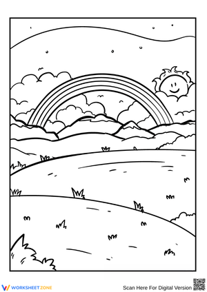 Rainbow and Sunshine Coloring Page