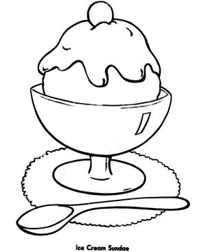 Ice Cream Sundae Coloring Sheet