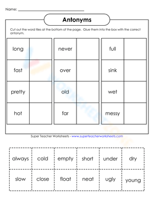 antonyms cut outs