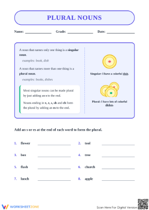 Plural Nouns Worksheet | Grade 1-2 Essential