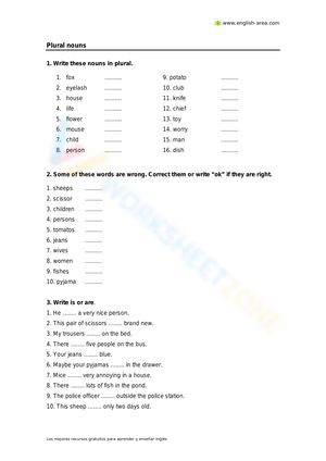 Plural nouns practice