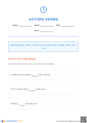 Action Verbs Exercise