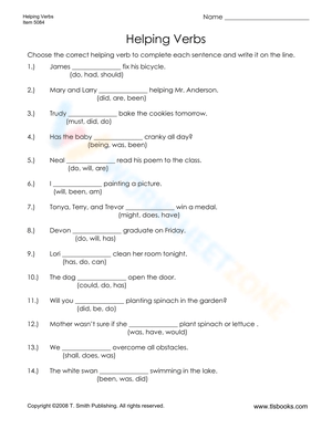  Helping verbs exercise