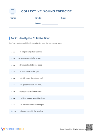 Collective Nouns Worksheet | Grade 2 Essential Practice