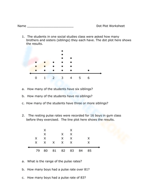 Dot Plot Worksheet