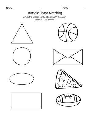 Triangle Shape Matching Worksheet