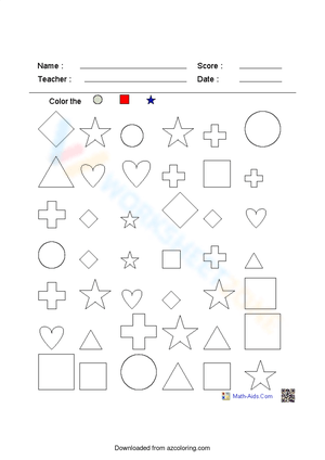 Color by Shapes Worksheet 1