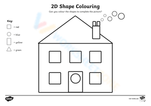 Color by Shapes Worksheet 4