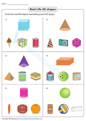 Real Life 3D Shapes Worksheet