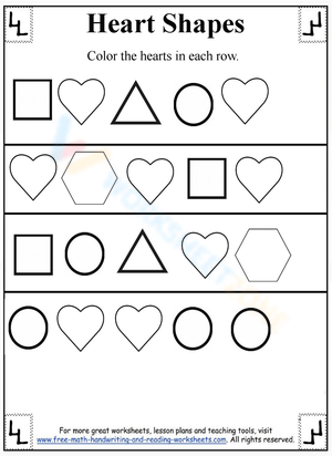 Heart Shapes Worksheet Activity