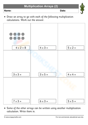 More Multiplication Arrays Practice
