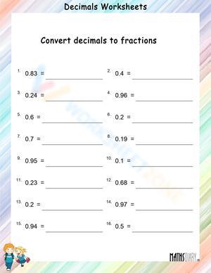 Decimals Worksheets for Math Practice