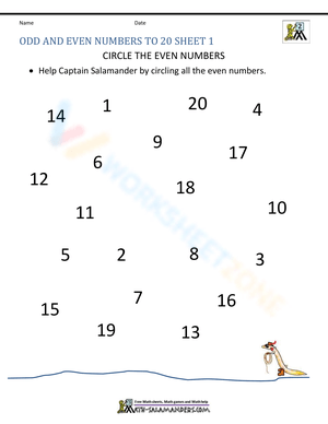 Odd and Even Numbers Up to 20