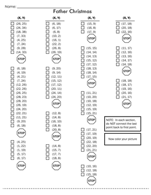 Graphing Santa Worksheet for Kids
