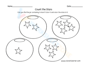 Count the Stars Worksheet Practice