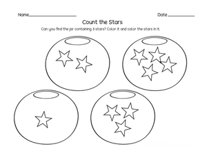 Count the Stars Worksheet Practice