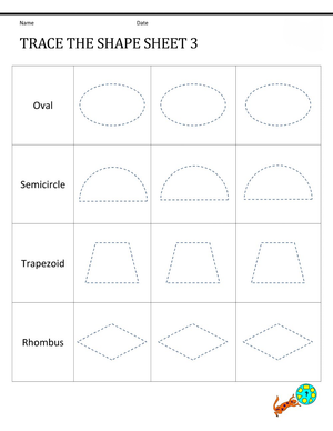 Fun Shape Tracing Worksheet for Kids