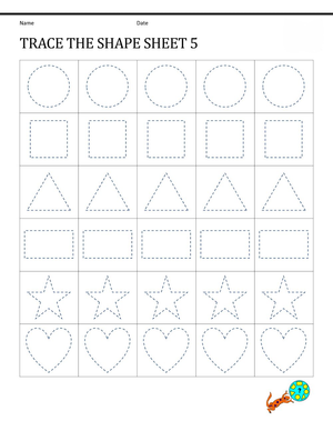 Shape Tracing Practice Worksheet