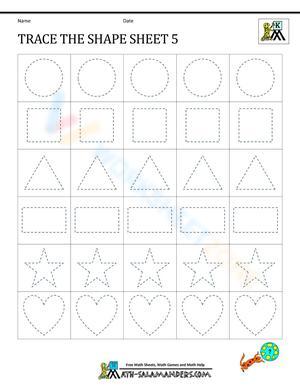 Shape Tracing Practice Worksheet