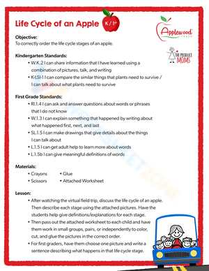 Explore the Apple Life Cycle with This Worksheet