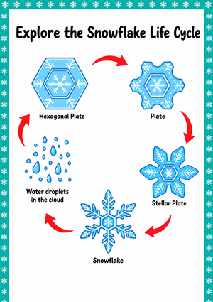 Grade 2 Snowflake Life Cycle — Printable No-Prep Worksheet